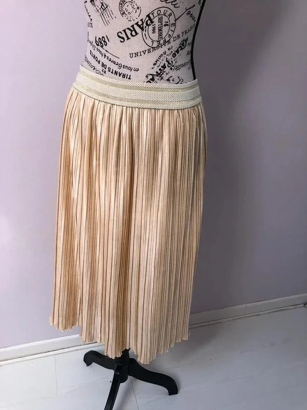 💛 Gold pleated skirt – Majolica – Size S – Very good condition – photo 12